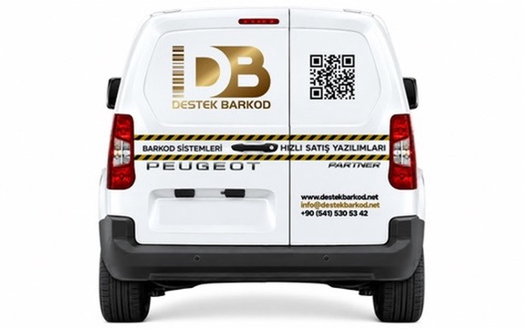 Destek Barkod servis aracı arka görünüm
